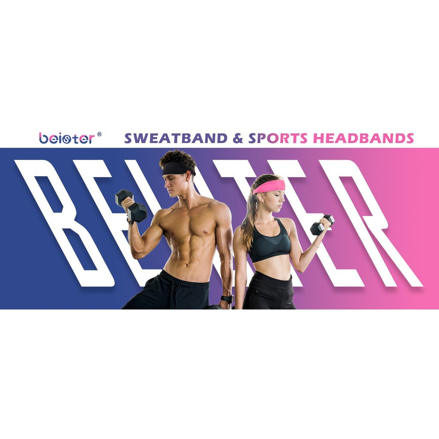 5-Piece Women's Anti-Slip Sports Sweat-Absorbing Headbands Elastic Yoga Fitness Running Headbands Unisex