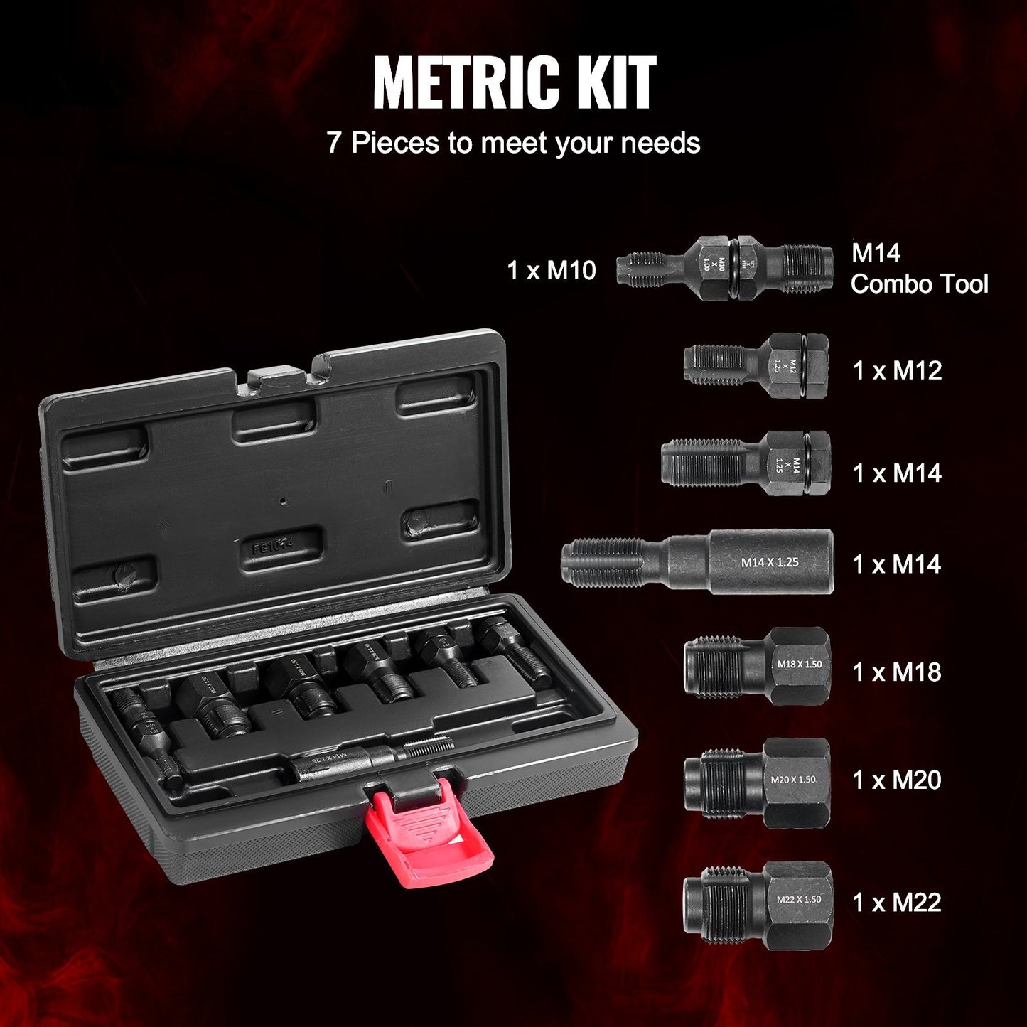 7PCS Thread Chaser Set Metric Thread Restorer Tool Automotive Rethreading